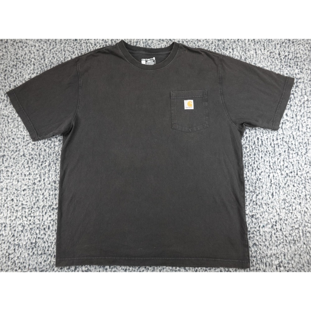 Carhartt Pocket T-Shirt Mens Large‎ Black Loose Fit K87 Workwear Cotton Tee